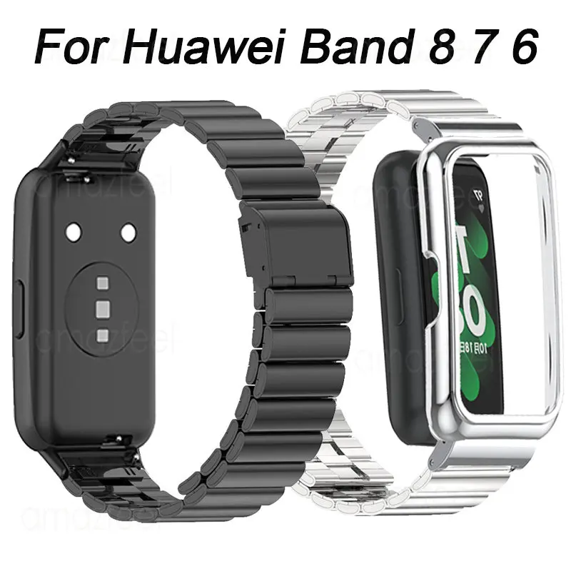 Pulseira de para Pulseira Huawei Protetor de Relógio para Honor Band7 e Pro Pulseira de Metal Pro Aço Inoxidável