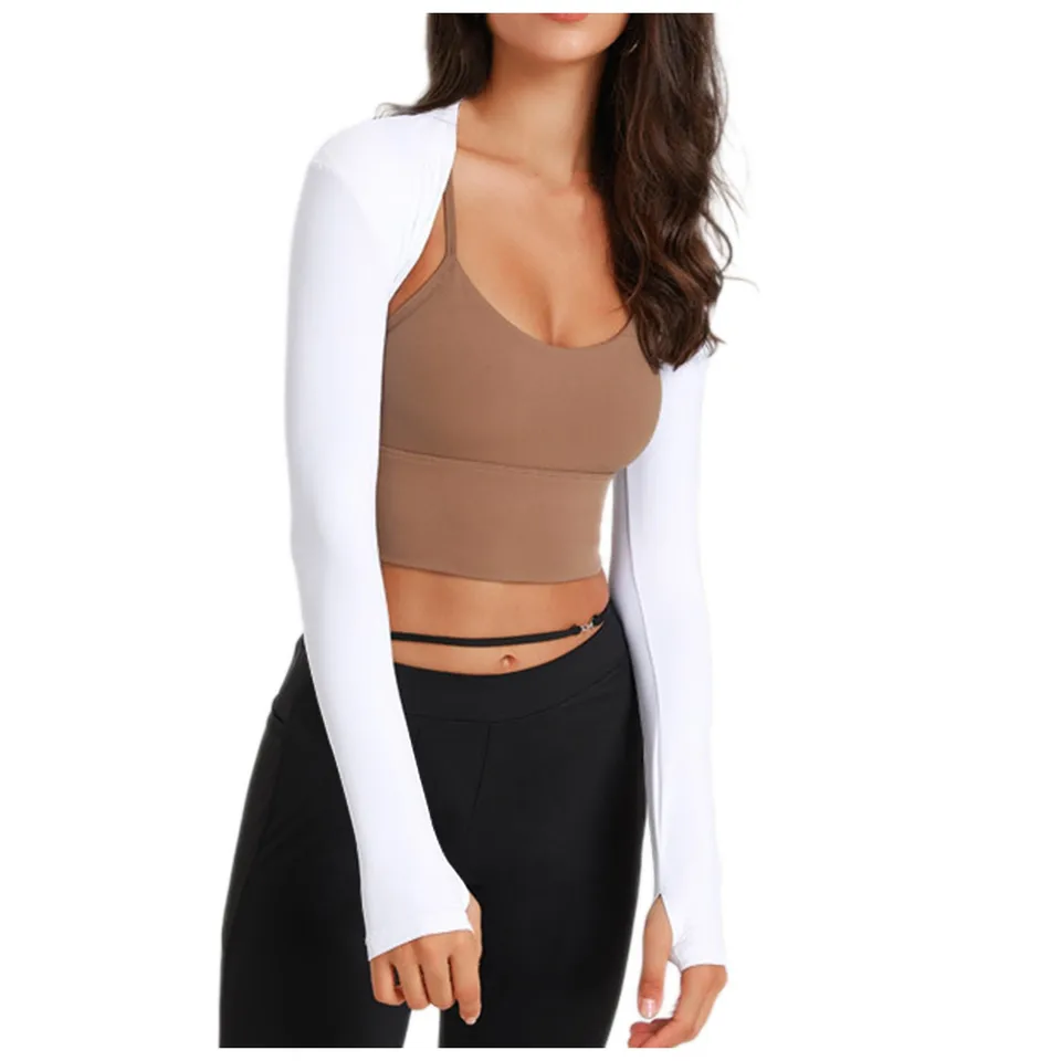 Women Long Sleeve Cropped Cardigan Arm Cover