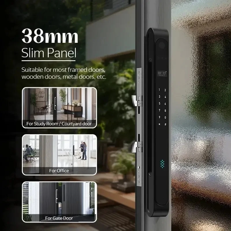 목재 도어용 Tuya 보안 열쇠가 없는 스마트 잠금 장치 3D 얼굴 지문 인식 Wi-Fi 지능형 전자 자기 잠금 장치 MYT
