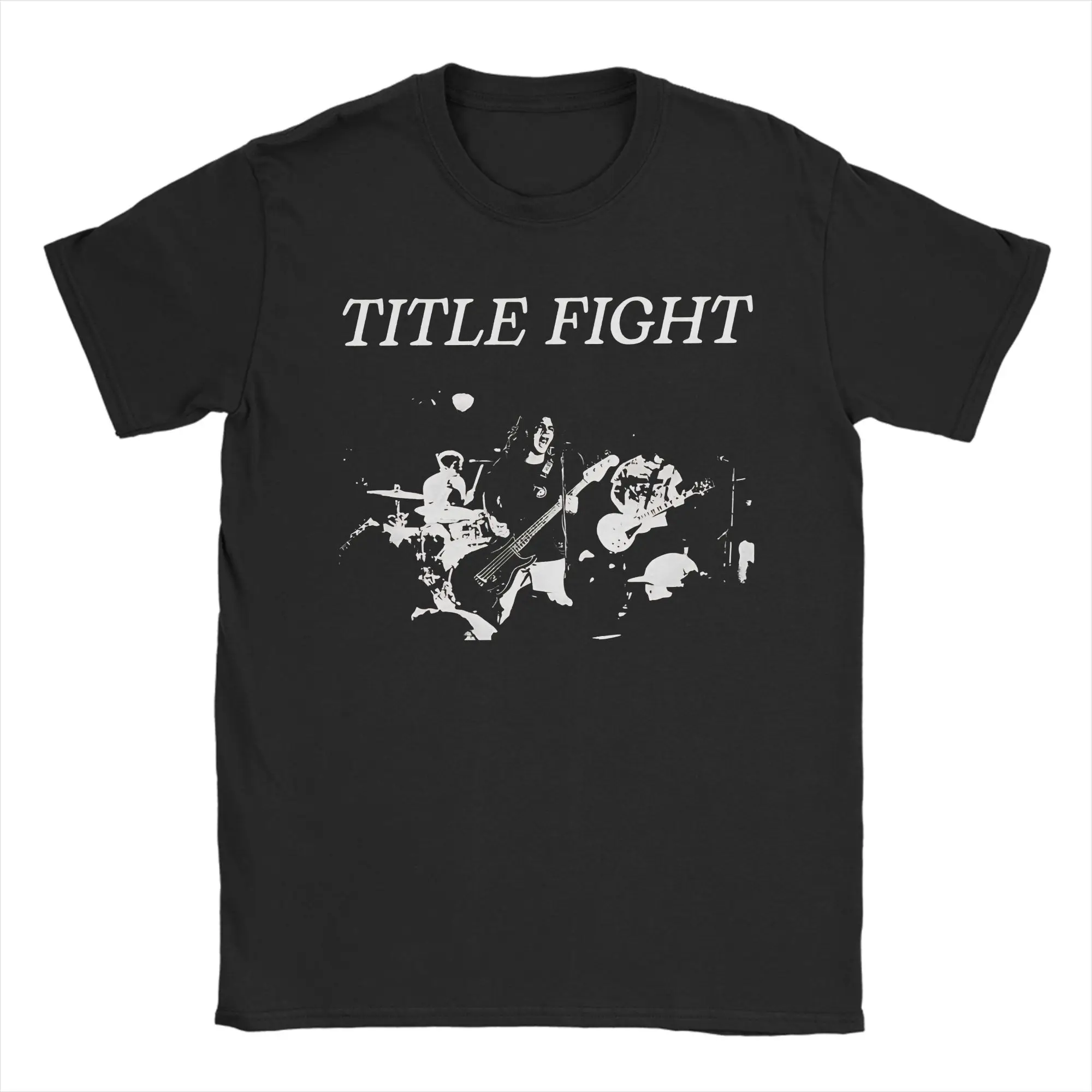 Title Fight Band T-Shirt aus 100 % Baumwolle für Herren, Sommer, lustige T-Shirts, Rundhalsausschnitt, Hipster-T-Shirts, übergroße Tops im Großhandel