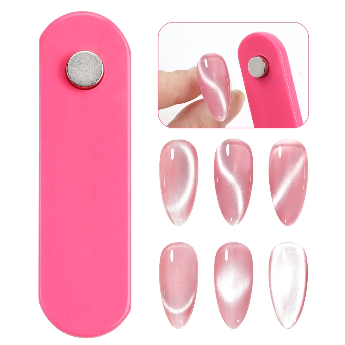 9개 고양이 눈 자석 세트, 네일용 철제 하트 모양 토끼 자석 디자인 DIY 네일 도구, 개학맞이