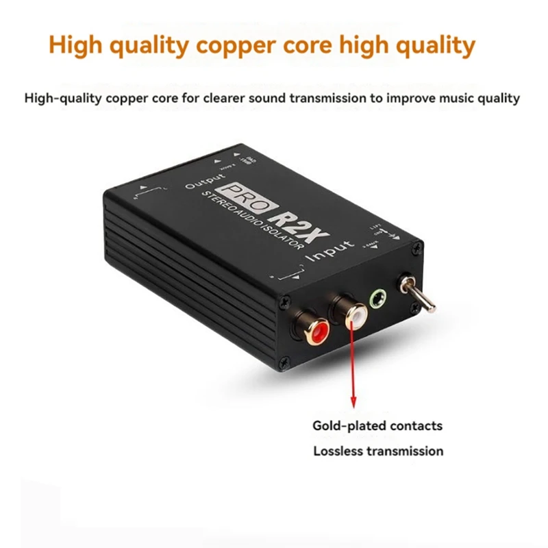 A35Q-3.5MM+RCA Audio Isolator Audio Current Acoustic Isolator Noise Eliminator Common Ground Automobile