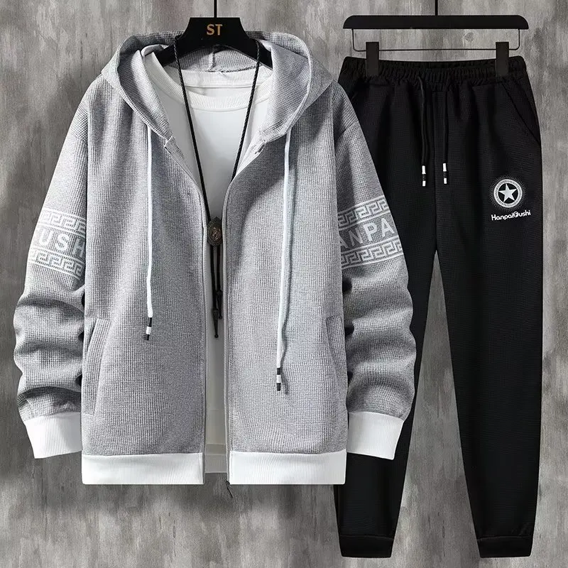 

2021 Spring Autumn Men's Sets Hip Hop Fashion Joggers Sets Men Casual Men Clothing Streetwear Hooded Tracksuit Men Two Piece Set