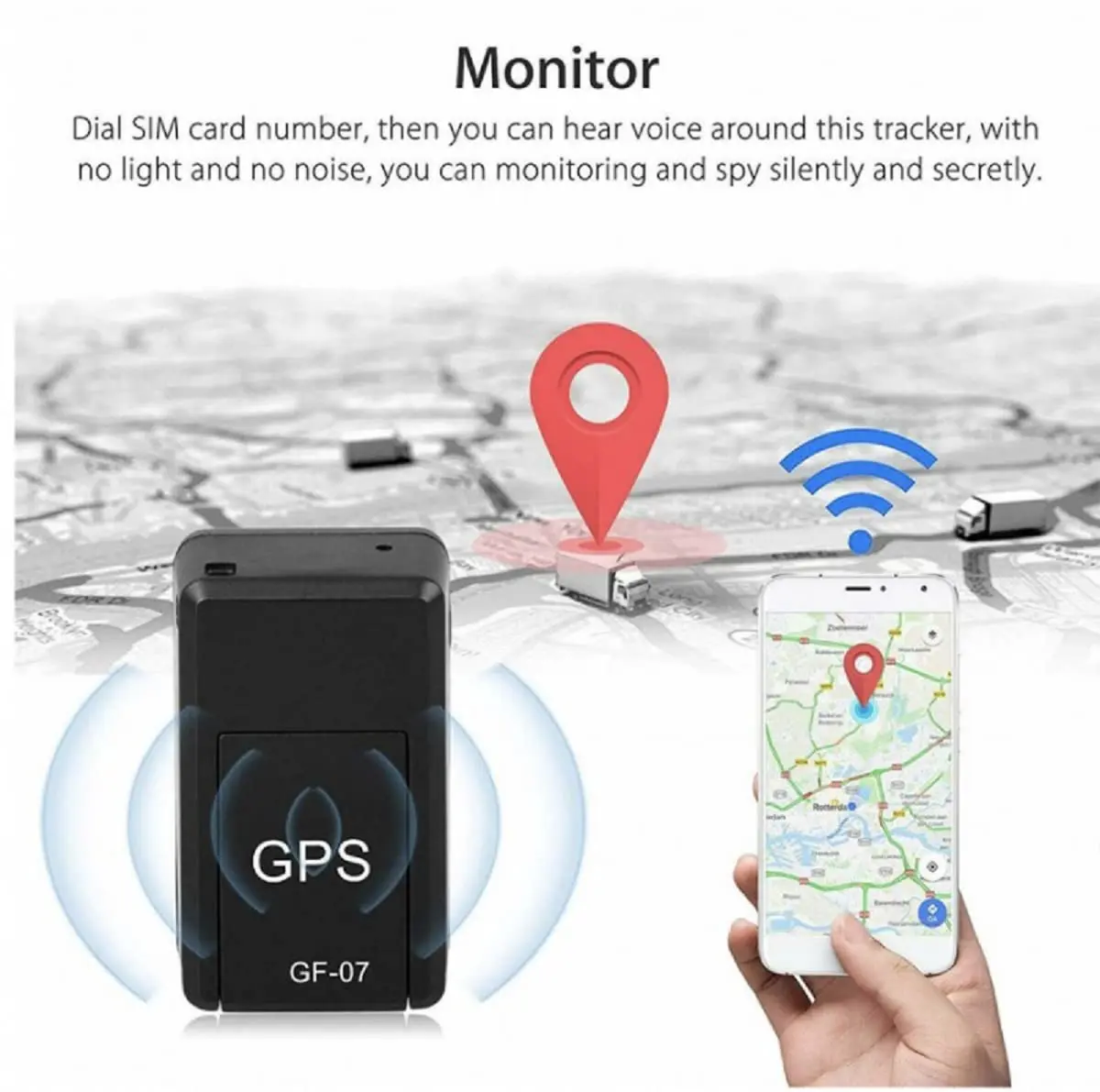 GPS Tracker for Vehicles Mini Magnetic GPS Real Time Car Locator No Monthly Fee Long Standby GSM SIM Tracker GF07