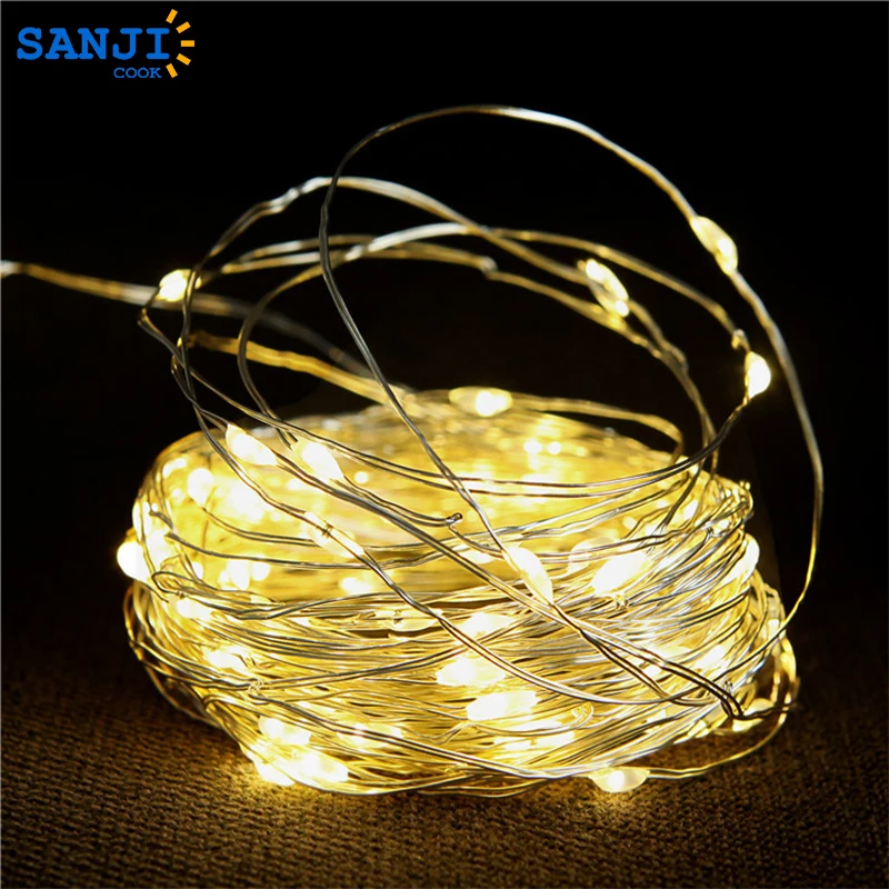 SanjiCook USB Copper Wire LED Light String 2M-10M Waterproof Christmas Fairy Tale Lighting Wedding Party Holiday Home Decoration 5 10m copper wire led lights string usb waterproof garland fairy light christmas wedding party decor holiday lighting