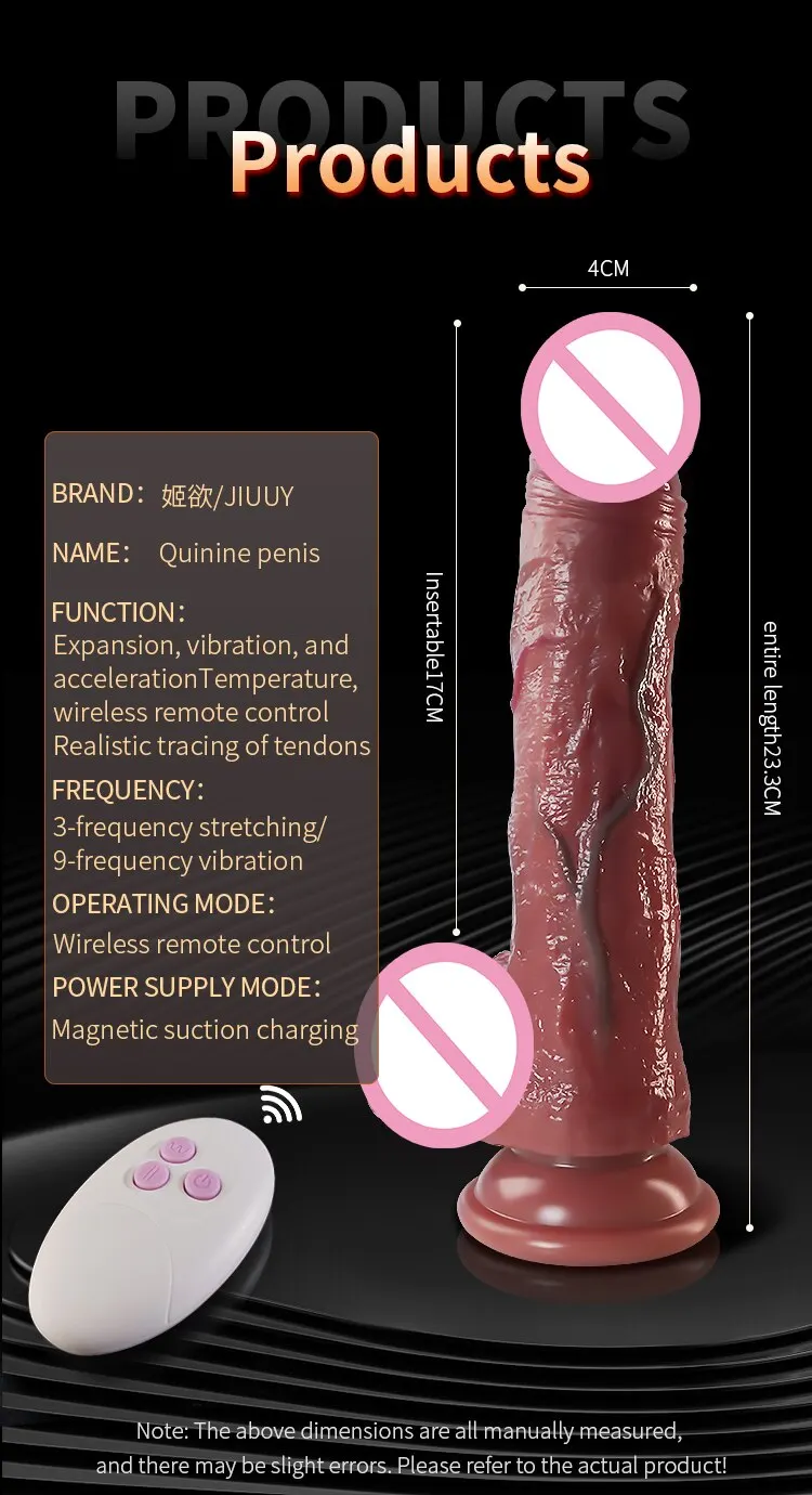 Wireless Remote Control Realistic Dildo Female Masturbation Sex Toys Adult Telescoping Vibrators Vagina Anal Vibrator for Women