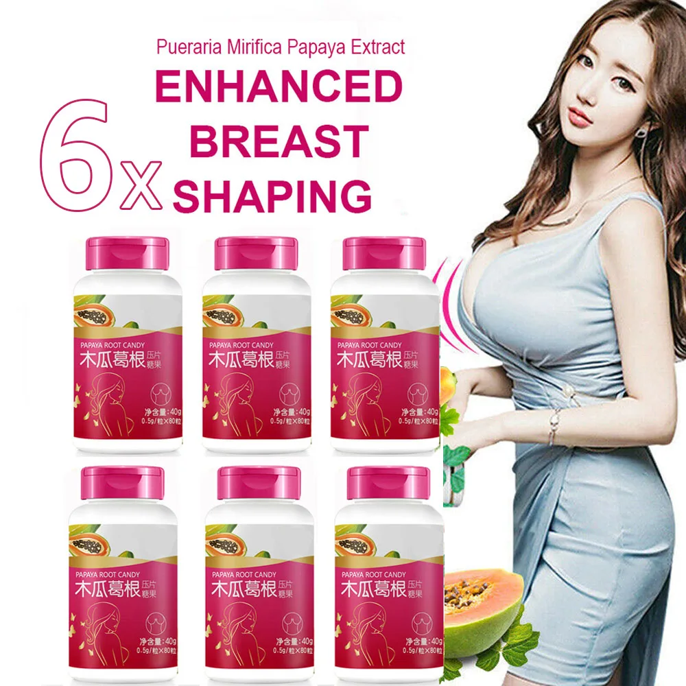 6 X Pueraria Mirifica Papaya Extract Enhance Breasts Enlargement Big