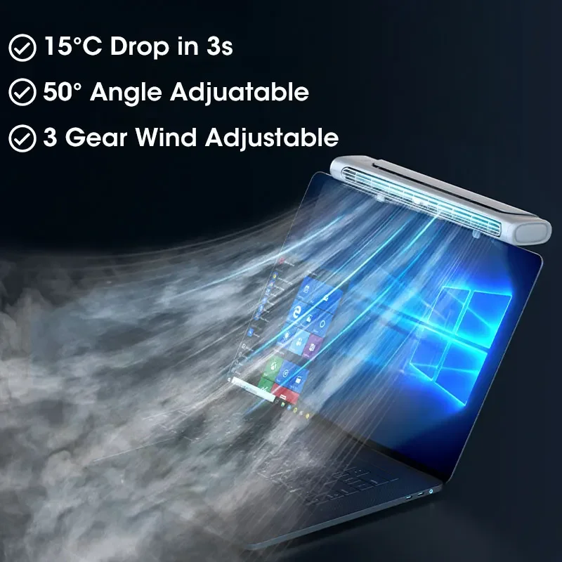 Portable Desk Fan with Clip 5000mAh USB Rechargeable Hanging Air Cooler for Home Office Computer Monitor