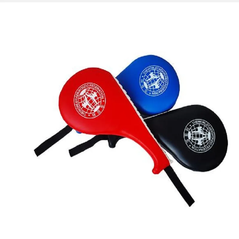 High Quality PU Leather Taekwondo TKD wrist strap Portable Double Paddle Kicking Target Pad freeshipping 1475 2
