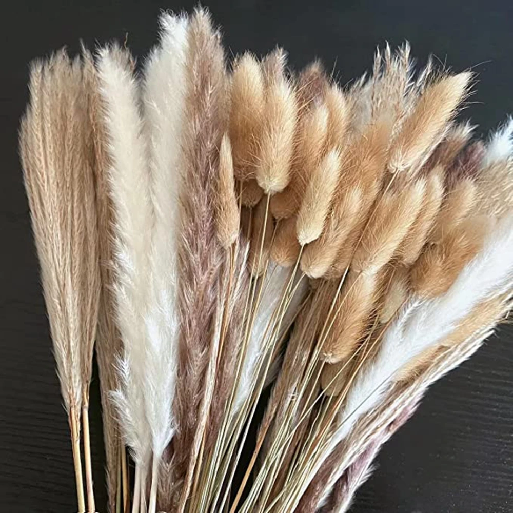 

Pampas Grass Fluffy Bed Room Decors Aesthetic Christmas Supplies Vases for Girls Boho Garden Outdoor Desk Wedding Bride Gift