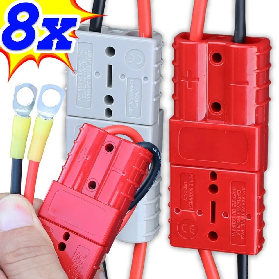 2PCS Plug Battery Trailer Durable Quick Connector Kit 50A 600V Winch Electrical Power Cables Charging Plug Quick Connector - 34