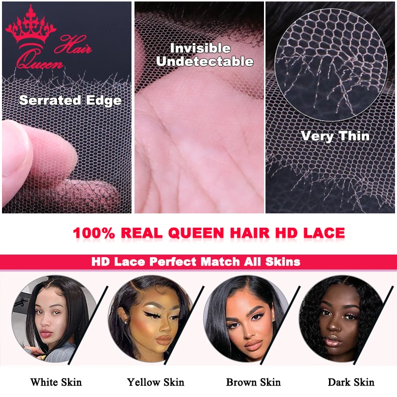 Real HD Invisible 13x6 13x4 7x7 6x6 5x5 4x4 Pre Plucked Lace Closure 100% Virgin Human Raw Hair HD Lace Frontal Queen Hair human hair closure human hair frontal human hair lace product