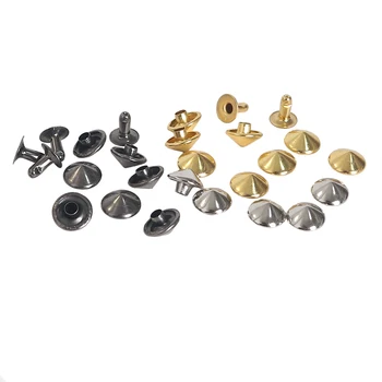 100sets 10mm Metal Cone Rivets Studs Spots Nailhead Spikes Bracelet Clothes DIY Garment Accessory