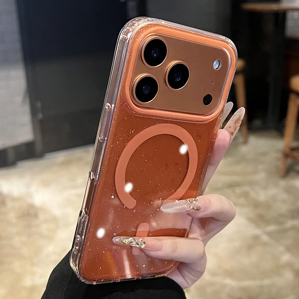 Jelly Glitter Shockproof MagSafe-Compatible Transparent TPU Case
