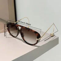 GM LUMIAS Oversized Pilot Sunglasses New in Fashion Double Bridge Gradient Sun Glasses Women Trendy Luxury Brand Design Shades 6