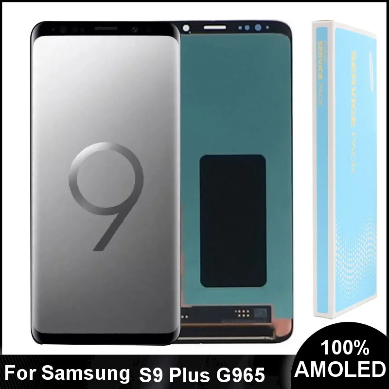 

100% Super AMOLED S9Plus Lcd For SAMSUNG Galaxy S9 PLUS G965F G965 Display Touch Screen Digitizer Assembly for S9+ G965U LCD