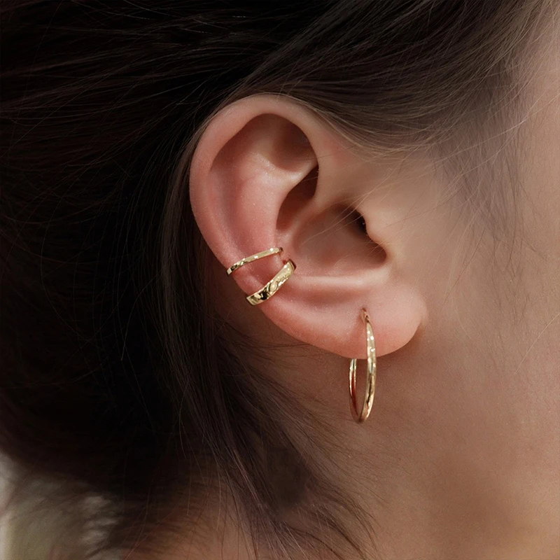 18K Gold 15-40mm Hoop Earrings for Women Italy Pure Au750 Gold Hollow Tube Earrings with Buckle Custom Jewelry Birthday Gift
