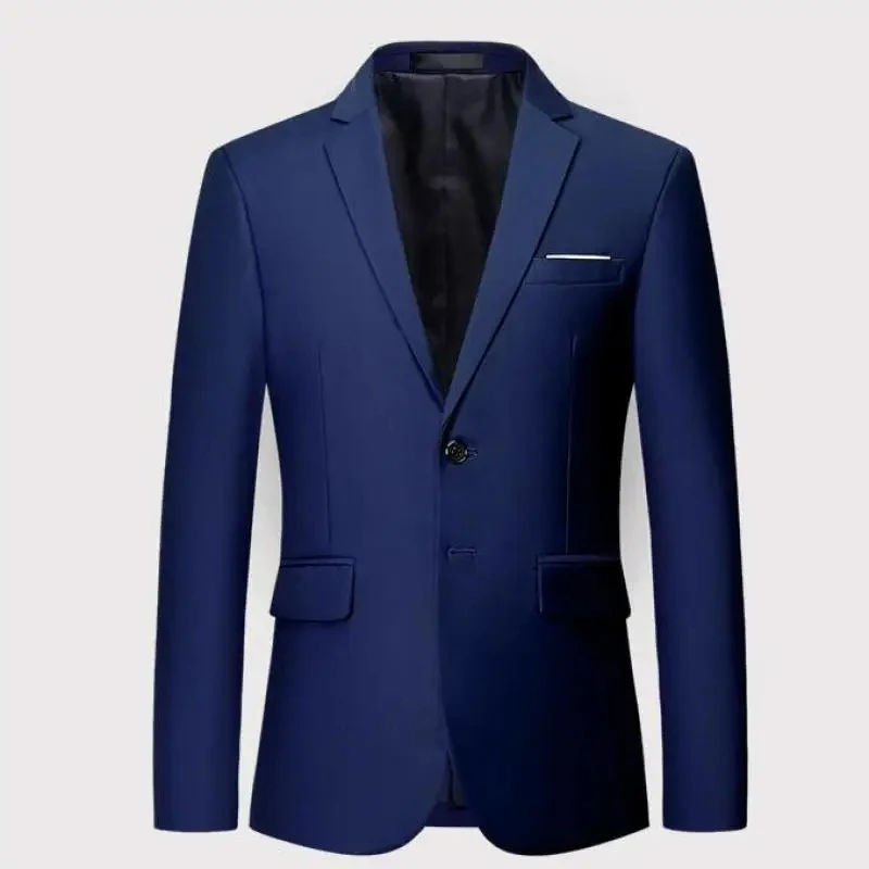 Formal Jacket Two Long Sleeve Korean Men's Blazer Office Clothing Wedding Blazer