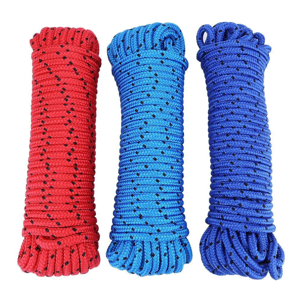 20M Outdoor Climbing Safety Rope 8mm Diameter High Strength Survival Paracord Safety Rope Cord Hiking Tree Wall Climbing Gear