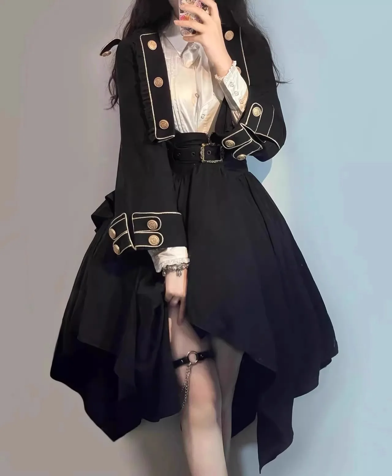 

New Autumn and Winter College Style Coat Strap Dress