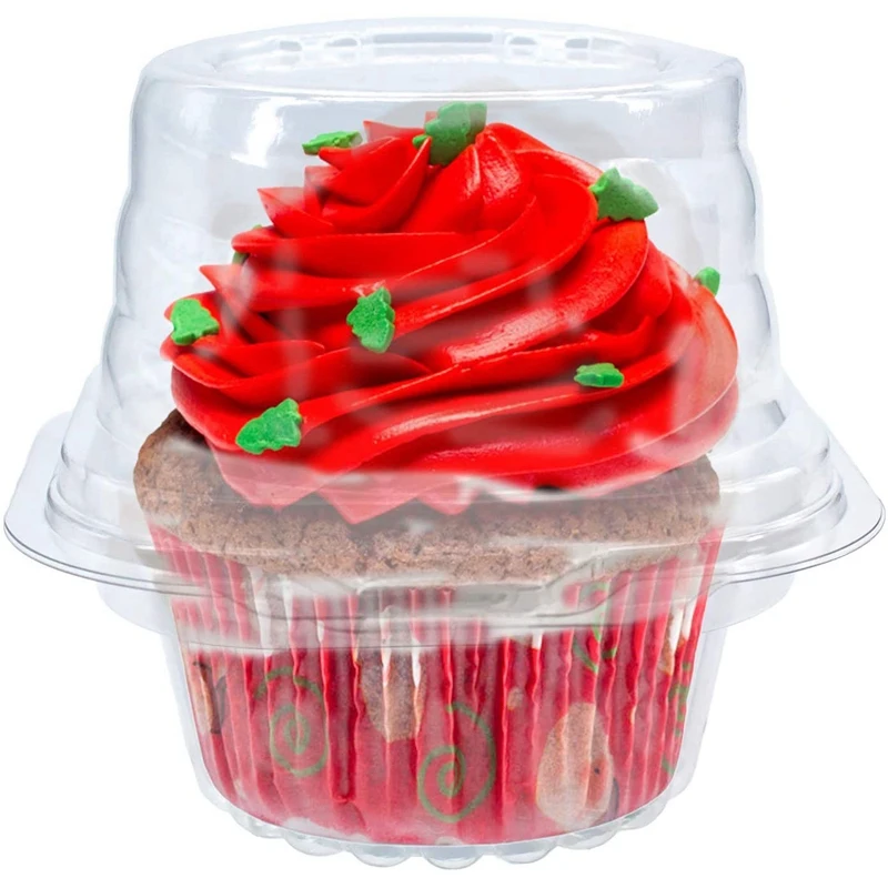 100 PCS Individual Cupcake Container, Stackable Single Compartment