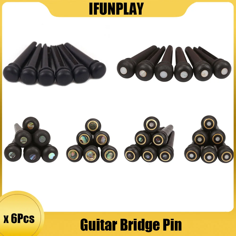 6Pcs Ebony Folk Bridge Pins