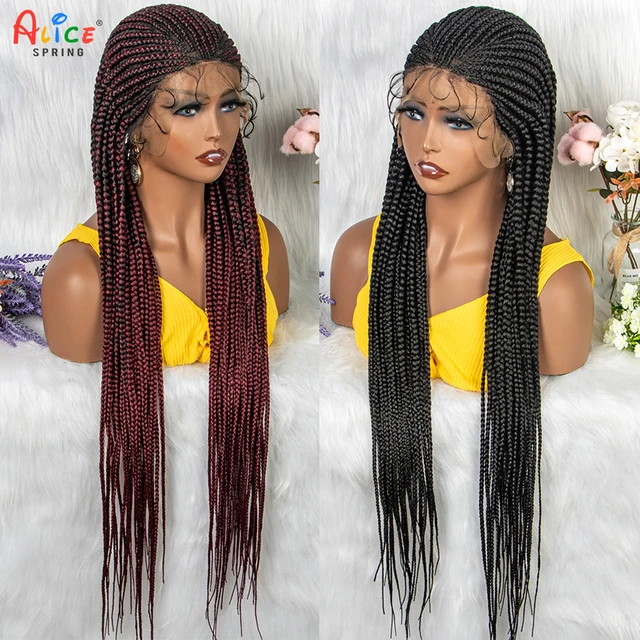 34 Full Lace Front Box Braided Wigs for Black Women Braided Wig with Baby  Hair