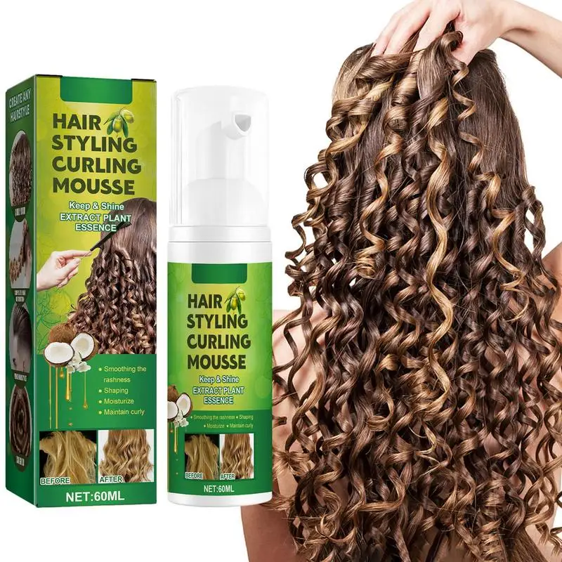 60ml Hair Sculpting Mousse Professional Curly Hair Styling Curling Mousse Natural Fluffy Moisturizing Women Haircare Products