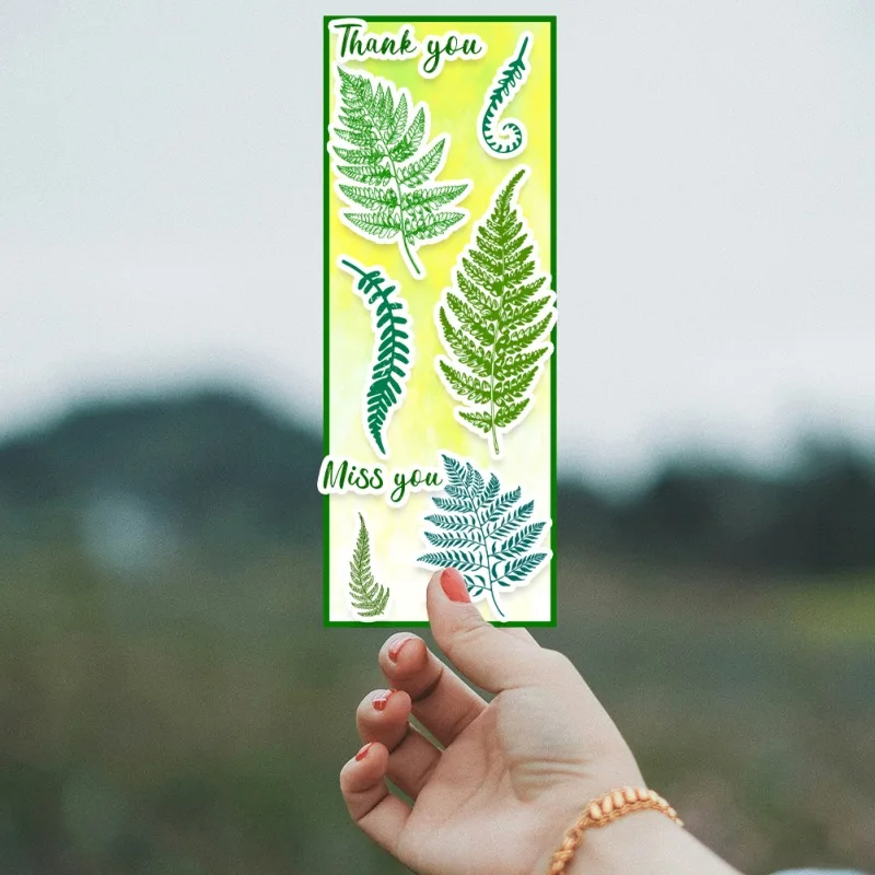 Clear Stamps Fern Leaf Rubber Stamps Grass Plant Pattern Scrapbooking