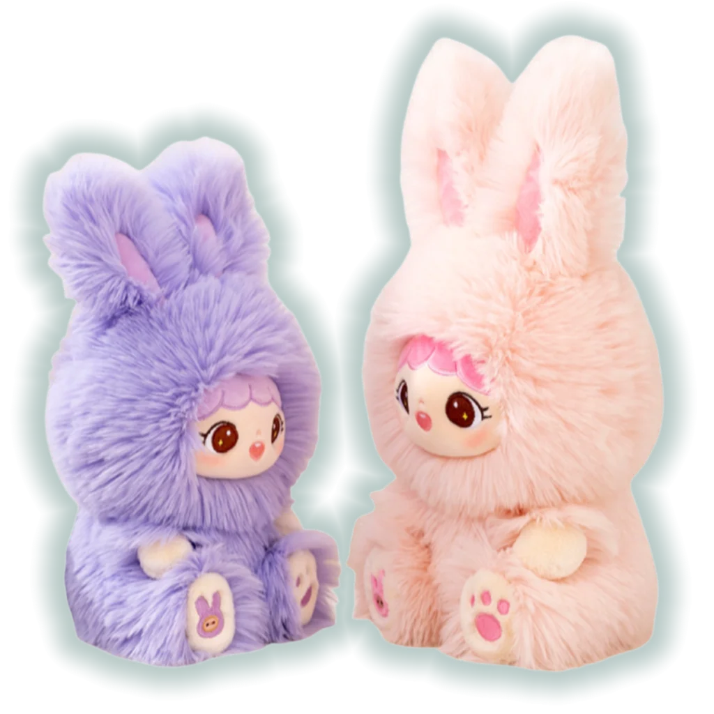Kawaii Colourful Long Hair Rabbit Plush Toys Smoothing Dolls Sofa Room Decoration Girls Birthday Halloween Christmas Gifts