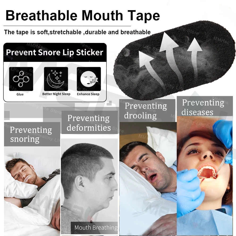 30/90/150pcs Mouth Tape Sleeping Anti Snoring Sleep Best Breathing Nasal Strips Improved Sleeping Snoring Relief Sleeping Mouth