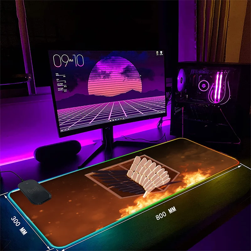 

MRGLZY Large Rgb Mouse Pad with Wireless Charging Desk Mouse Pad and Keyboard for Pc and Laptop 15w Anime Mouse Pad Desk Mat