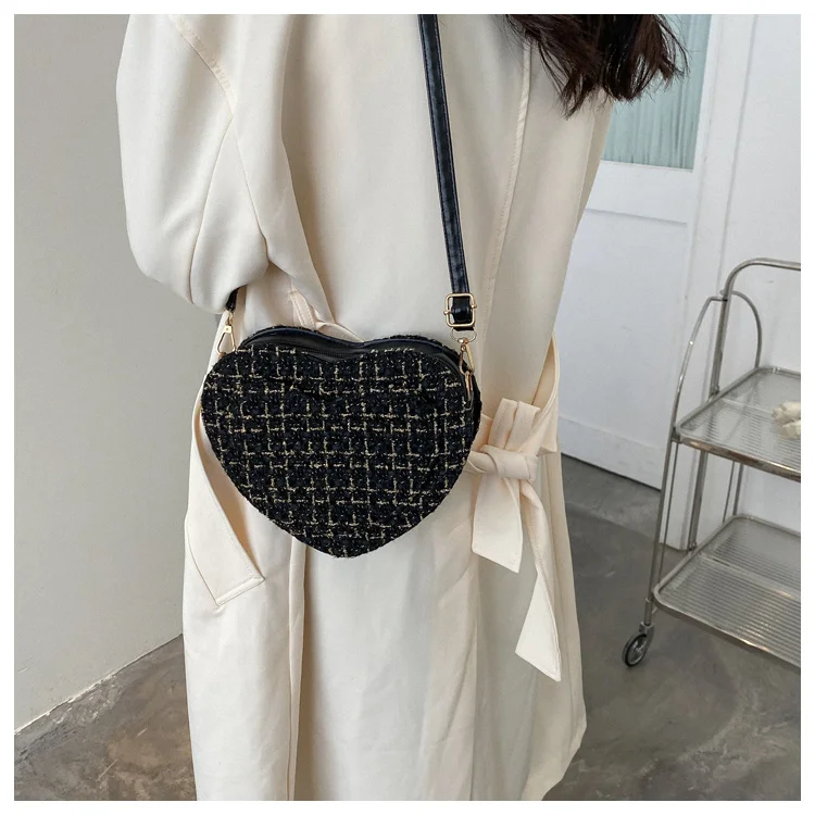 PU Leather Ladies Heart-shaped Crossbody Bag Luxury Designer Small Shoulder  Bags for Women Female Evening Clutch Purse Handbags