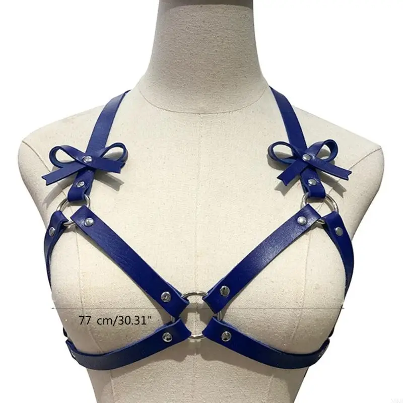 N5KB Leather Body Breast Harness Hollow Out Frame Bra Strap Cage Lingerie