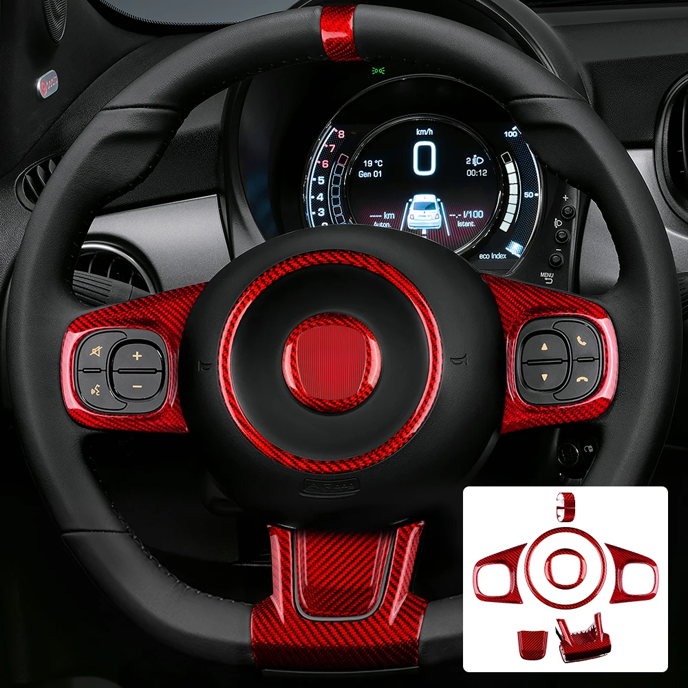 Fiat 500 Abarth 용 실제 하드 탄소 섬유 스티커 595 695 2008-2014 2015 2016 2017 2018 2019 2020 2021 2022 2023 자동차 인테리어