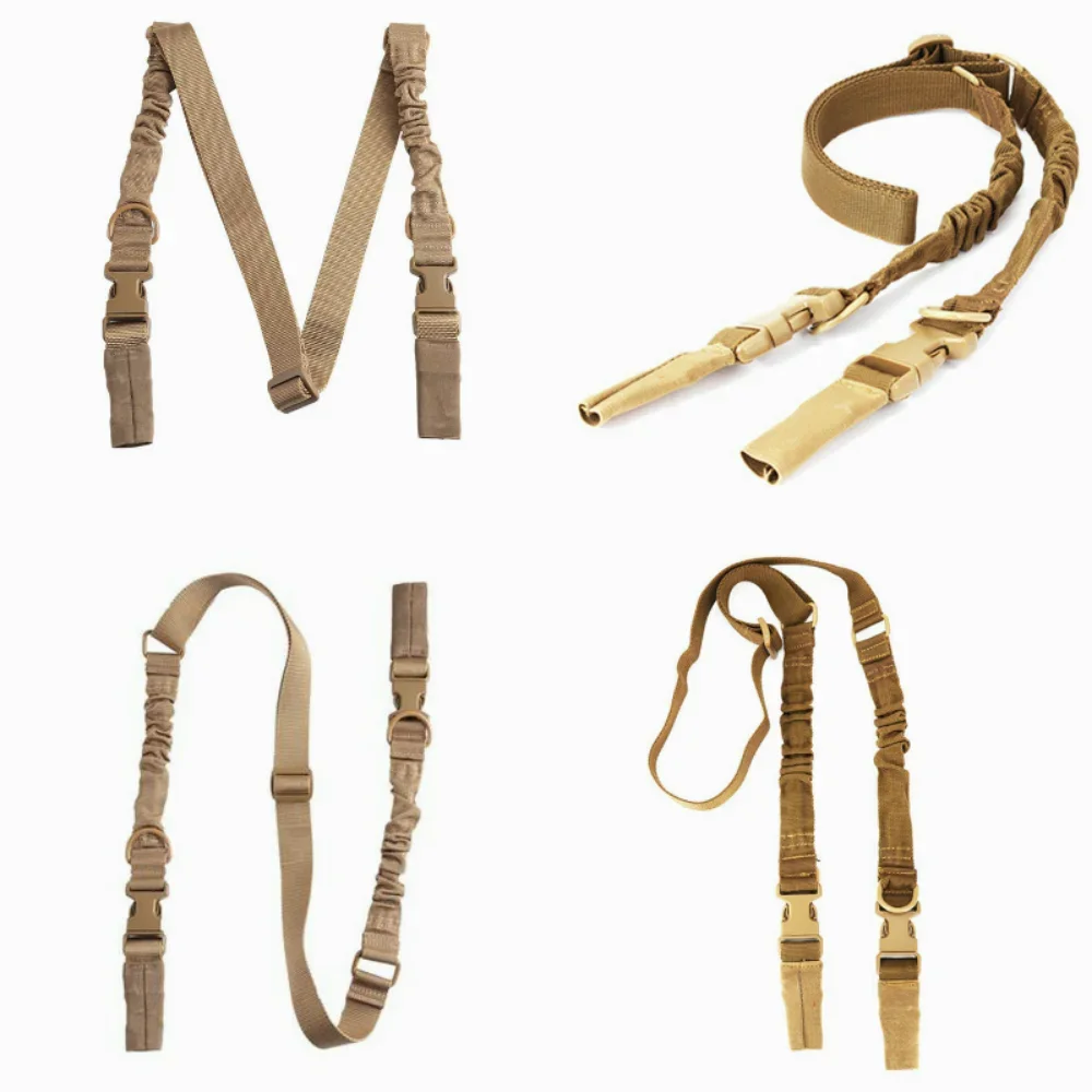 Shot Gun Belt Hunting Accessories Tactical Gear Tactical Double Point Gun Sling Shoulder Strap Rifle Rope Belt with Metal Buckle