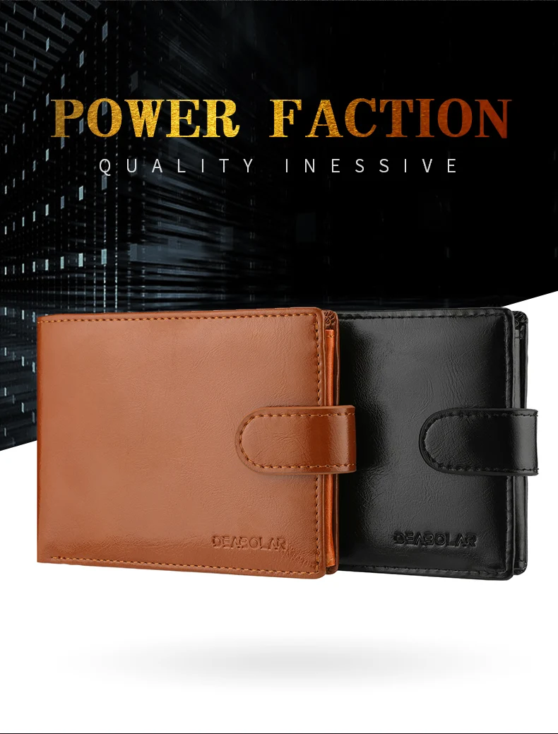 Mens Multi-Function Large Capacity Wallet - Zipper Coin  ID Holder