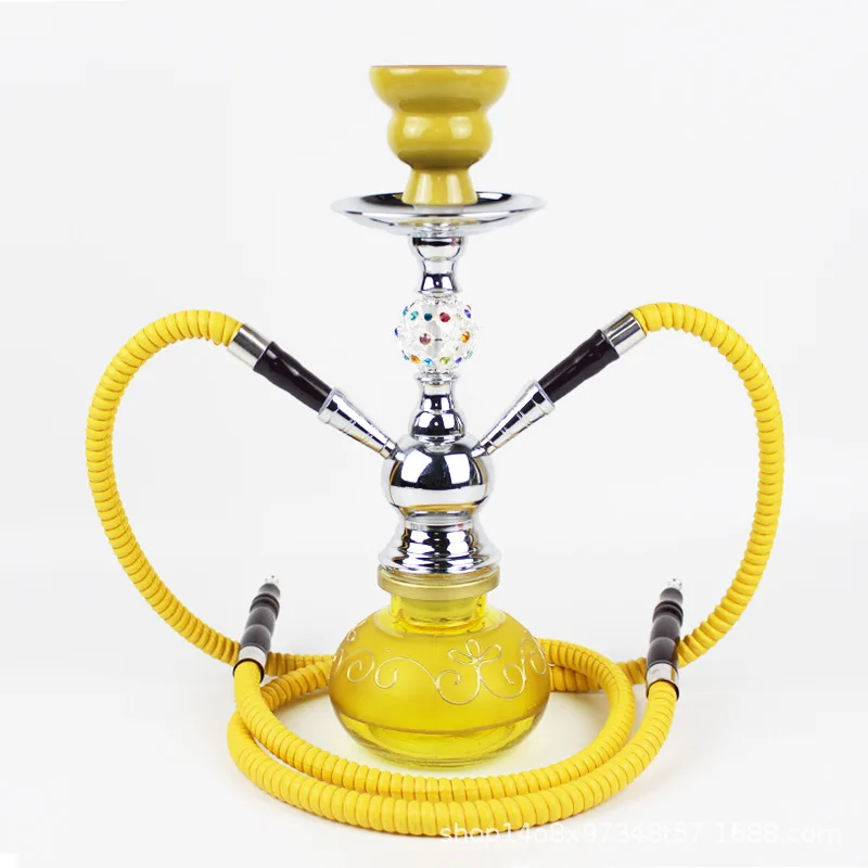 Double Tubes Shisha Hookah Glass Bottle Base Shisha Hookah High Quality For Bar Lounge Pipes