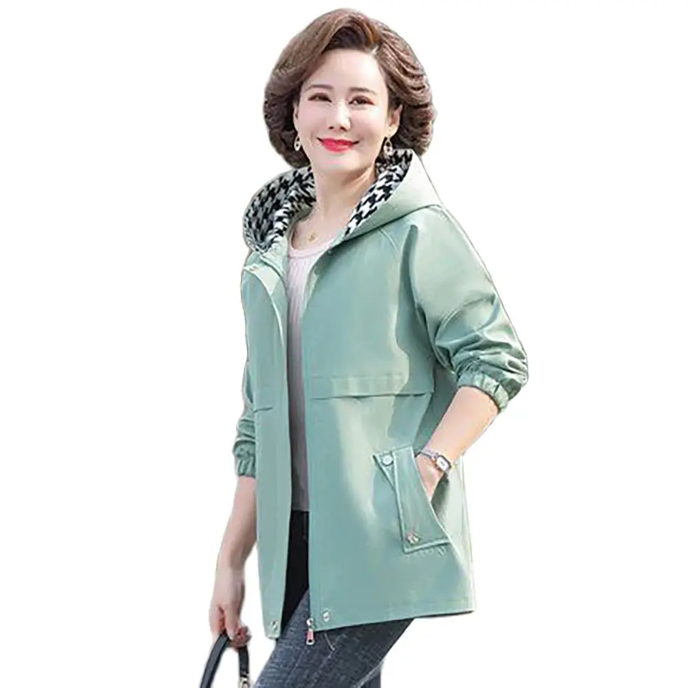 

Lovepeapomelo Traf Women's Regular Casual Long Women Hooded Zipper Jackets Windbreaker Genuine