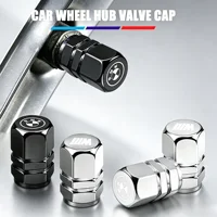 Polished Aluminum Alloy Wheel Tire Valve Caps With BMW Round M Emblem Auto Decor Accessories 1
