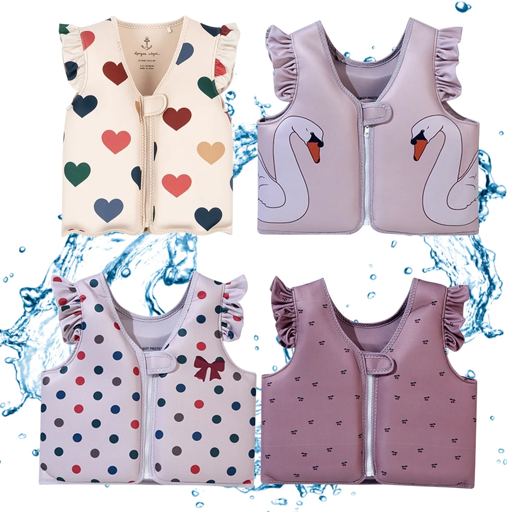 Kids Swim Vest Toddler Swim Trainer Vest Cartoon Boy Girl Swimming Aid Buoyancy Clothing Float Swimsuit Water Sports Life Jacket