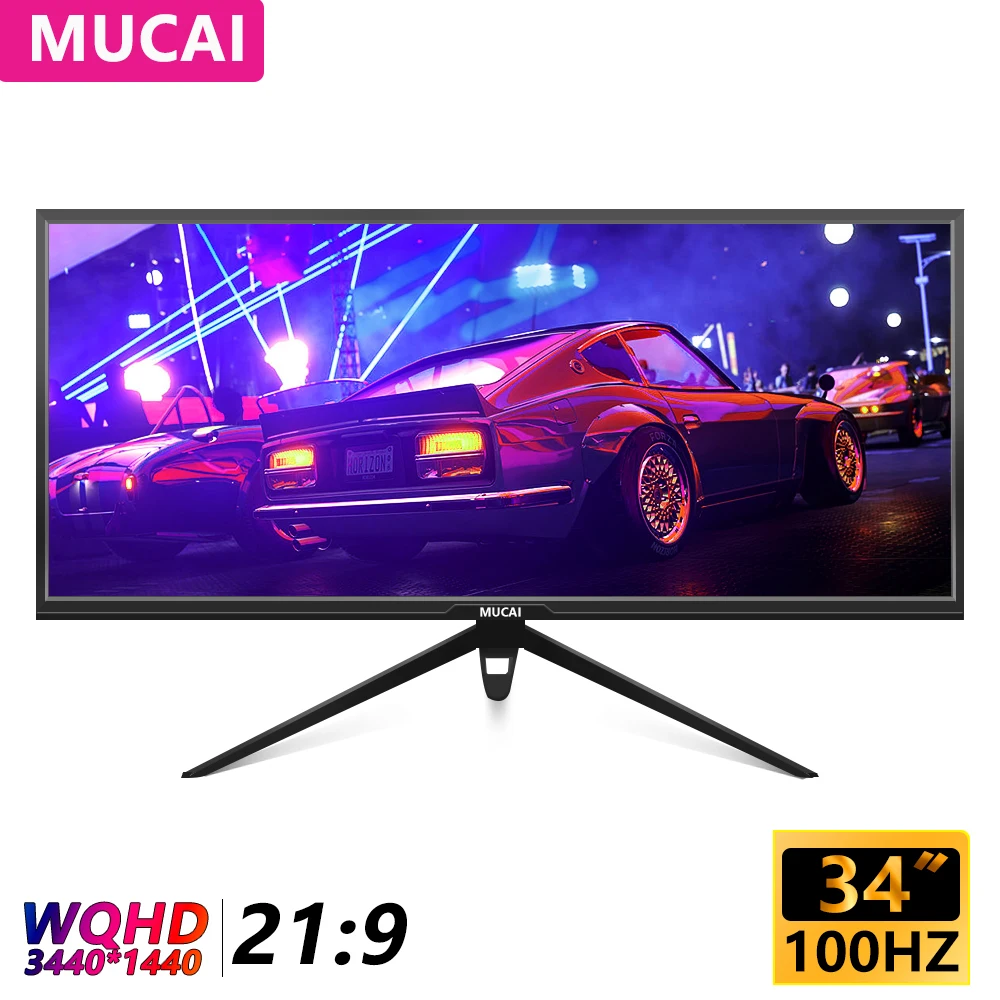 MUCAI-34-Inch-Monitor-100Hz-Wide-VA-Display-21-9-WQHD-Desktop-LED-Gamer ...