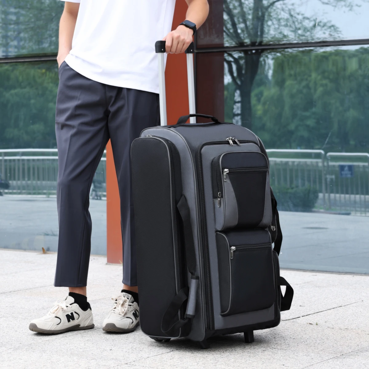 Storage Luggage Bag for Women, Foldable Fashionable Trolley Bag, Large Capacity, Lightweight Handbag for Men, Short-Distance Travel Bag, Boarding Travel Bag, for Working Abroad