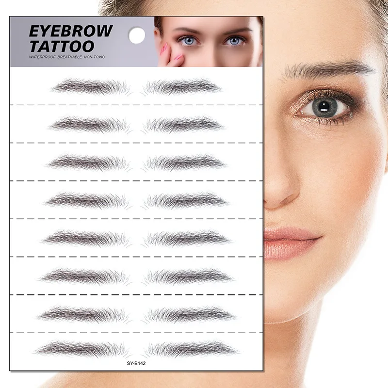 Eyebrow Tattoos Waterproof Stickers Hair Like Long Lasting Water Transfers Sticker Makeup Eye Brow Shaper for Grooming tattoo sticker temporary tattoos makeup stickers