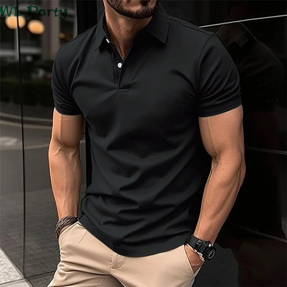 Fashion Men's Polo Shirt Simple Print T shirt Men Lapel Short Sleeve T-shirt Harajuku Street Shirts for Men New in Tops & Tees 5