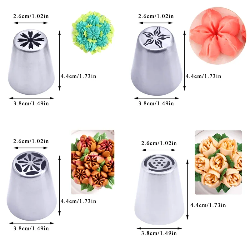 Floral Pastry Nozzles Set for Cake Decorating & Baking