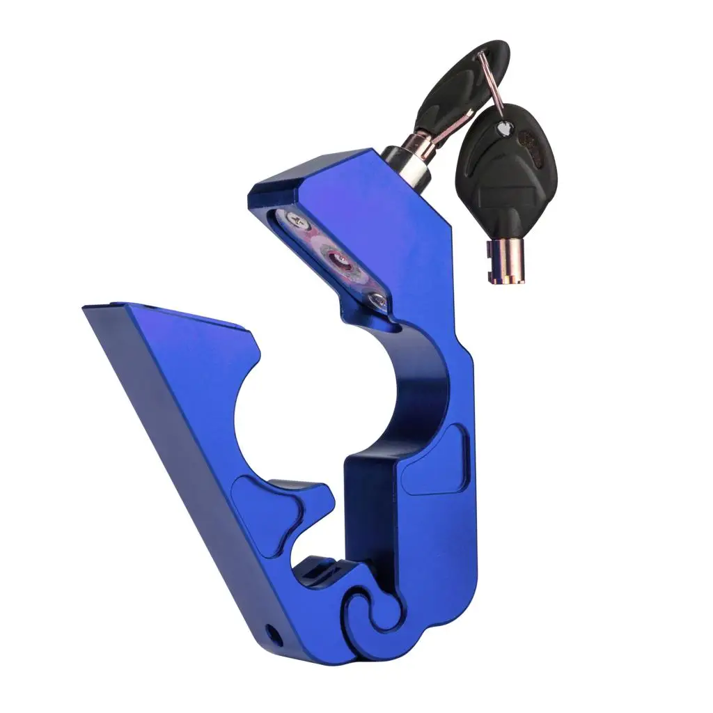 

Blue Universal CNC Aluminum Alloy Motorcycle Handlebar Lock Anti