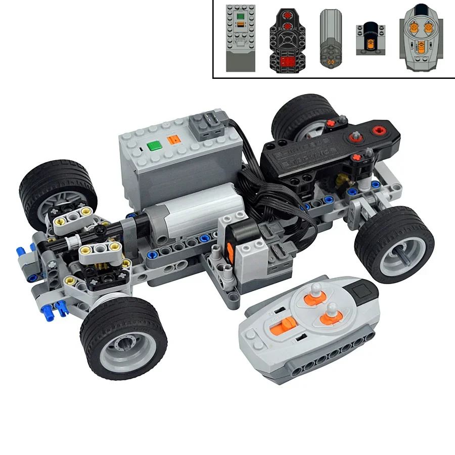 Châssis de voiture RC électrique Set B sans moteur, vue du plateau et des pièces