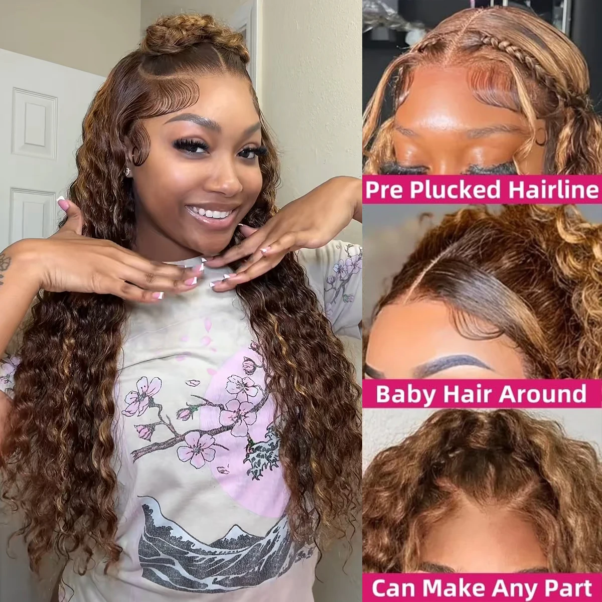 Ombre Deep Wave Wig | 36 Inch Human Hair