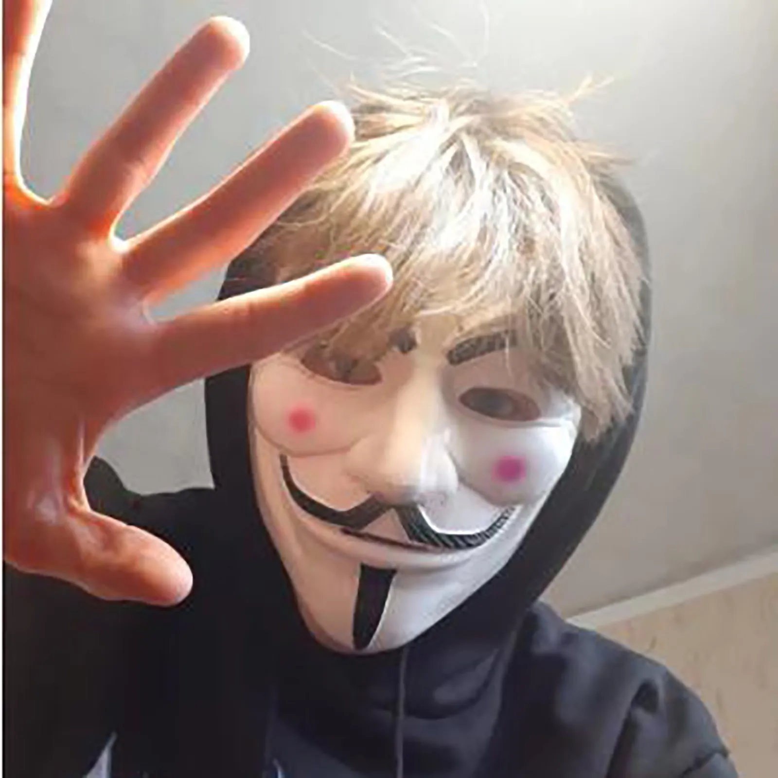 1pc Halloween Face Mask Black White V For Vendetta Hackers Cos Mask Halloween Cosplay Party Diy Masks Anime Anonymous Headwear face mask halloween mask party masks 3d face masks
